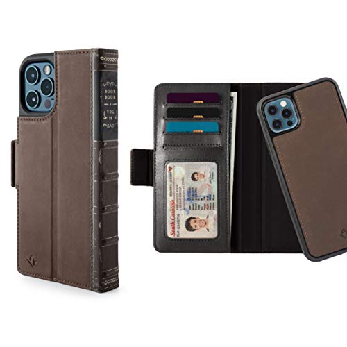 Exclusive Discount 🔥 Twelve South BookBook for iPhone 12 Pro Max | 3-in-1 Leather Wallet Case with Display Stand and Removable Magnetic Shell (Brown)