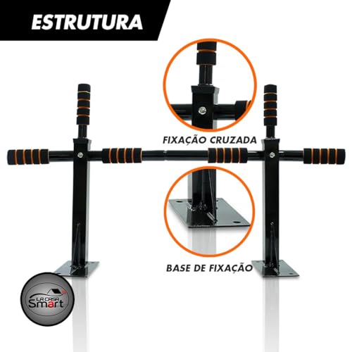 Barra Fixa De Parede Para Musculacão Com Paralela Crossfit Pull-up Chin-up Tríceps - Aço Com Espuma