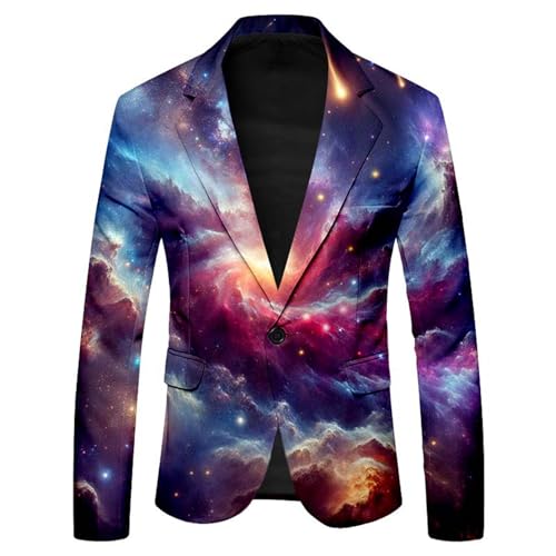 Veste de costume ciel étoilé pour homme chic en soirée galaxie