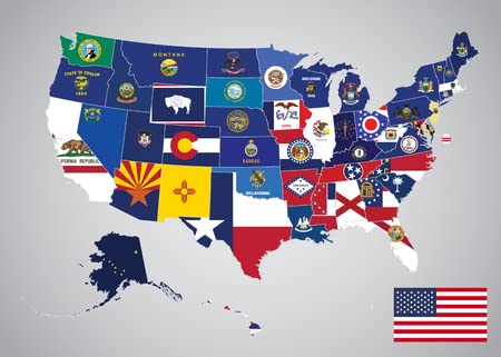 Mapamundi de los Estados Unidos con bandera del Capitolio Adrium 91086505