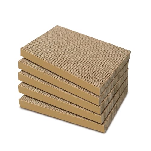 Image of 5 Packs Cat Scratcher, 5 Packs Refill Cat Scratching Pad Cardboard for Indoor Cats and Kitten, Large Size Durable&Premium Recyclable Cardboard Cat Scratcher
