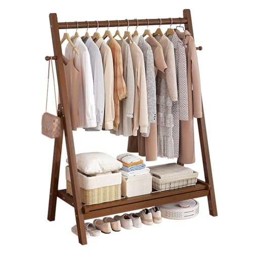 Portant à vêtements en bambou solide porte-manteau pour le vestiaire