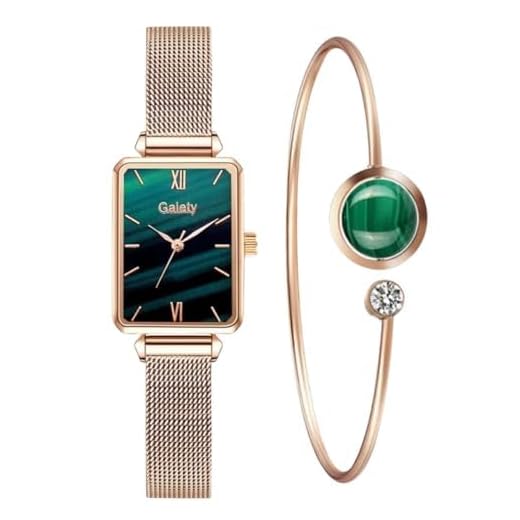 Conjunto Feminino Relógio e Pulseira "Age of Aquarius" Pedra Natural Malaquita – Luxo, Sofisticação e Benefícios Energéticos – Acompanha Caixa Premium