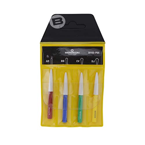 Bergeon 30102-P04 Assortimento di 4 Oliatori Set di Attrezzi per Orologiai, Multicolore, moderno