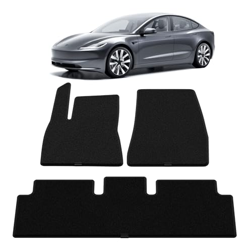 Wigoo Tesla Model 3 Highland Accessories Floor Mats [Custom Fit Design Premium Nylon Surface] Waterproof Floor Liners for Model 3 Highland 20242026 (Standard Premium & Performance) 3PCS