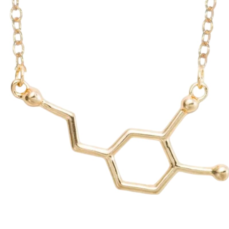 Pendentif de formule de structure de sérotonine argent 925 finition miroir