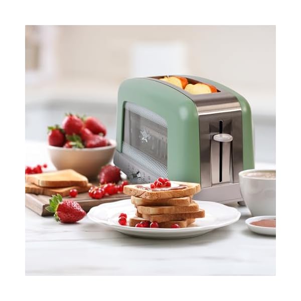   HeatMate-Graphite-Heating-Technology-Pop-Up-Toaster-w7-Heat-Settings-3-Toasting-Functions-Unique-Bagel-Mode-OliveBrushed-Nickel