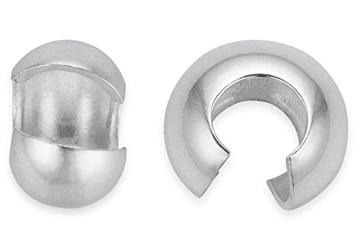 100 Pieces Sterling Silver Crimp Covers 3 mm