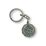 Schlüsselanhänger Christophorus aus Metall kunstvoll hergestellt