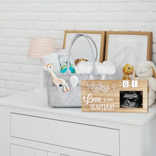 Glodecart SPF-WT-230522-SPF03 Baby Sonogram Picture Frame With Countdown Weeks For Gender Reveal Gifts Decorations, Baby Countdown Sonogram Frame For Expecting Mother'S Day Gift, Love At First Heartbeat Frame Ultrasound thumb #4