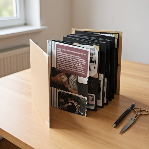 Album Photo Pliable et Extensible avec 12 Marqueurs de Couleur pour Scrapbook