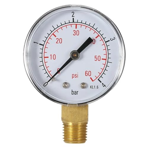 Manomètre 50mm avec double graduation bar psi et filetage 1/4 NPT