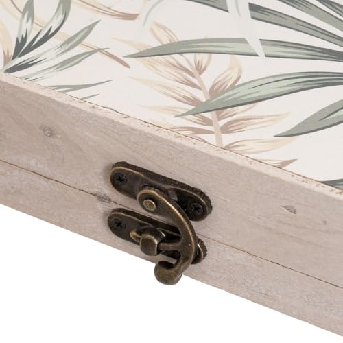 Miniatura 6 de Lolahome Tapa Contador Luz O Cuadro Eléctrico De Hojas De Madera Mdf Beige Y Verde De 46x6x31 Cm
