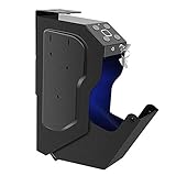 KANSING Gun Safe for Pistols Quick-Access Mounted Firearm Safety Device Pistol Safe with Biometric Fingerprint Lock, Digital Keypad & 2 Emergency Keys Handgun Safe, black