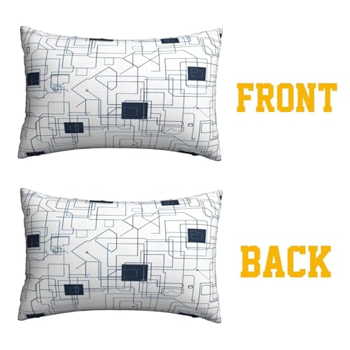 Lot de 2 housses de coussin 50x80 cm géométriques pour canapé