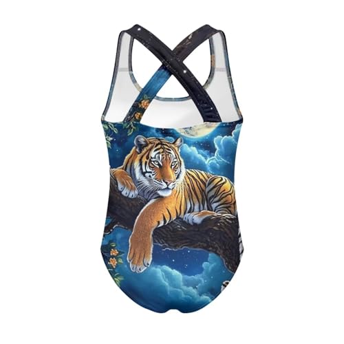 Girls Swimsuit One Piece Size 5-14 Years Cross Back Straps Swimwear Cute Bathing Suit2