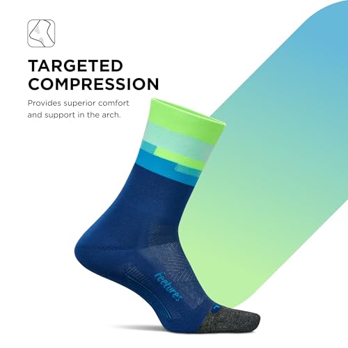 Image of Feetures Elite Light Cushion Mini Crew Sock - Sport Sock with Targeted Compression