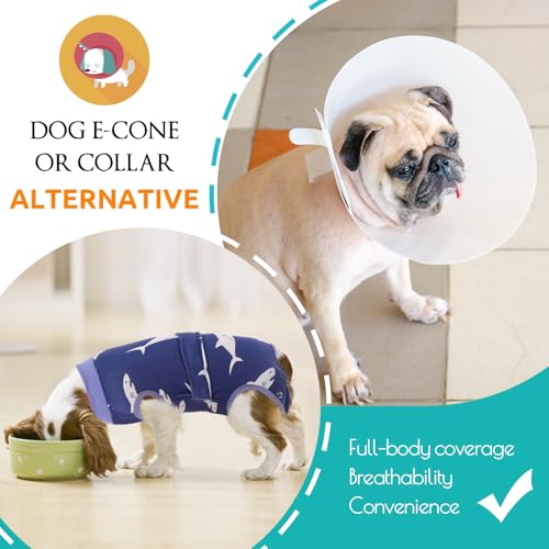 Image of KOESON Soft Dog Recovery Suit for Female Spay & Male Dogs After Surgery, M | Dog Recovery Shirt for Medium Dogs to Stop Licking Wounds, Breathable & Lightweight Alternative to Cone of Shame