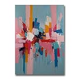 Poster Print Soft Pastel Arte de Pared en Tonalidades Suaves Impresión de Pintura Abstracta Arte Abstracto Moderno Impresión de Arte en Acrílico Decor Poster, Wall