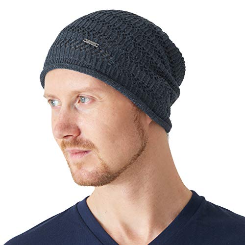 CHARM Gorro de verão de linho para homens - Chapéu japonês feminino com absorção de suor, Azul marin