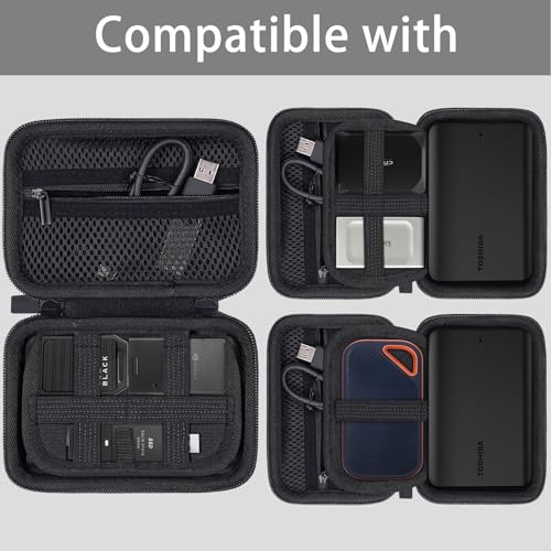 co2CREA EVA Hard Travel Portable SSD Universal Case for WD Black C50/ Seagate Storage Expansion Card/Crucial X9 X10 Pro Solid State Drive,2.5 Inch Storage Case Compatible with Solid State Drive HDD - Image 4