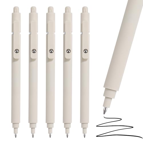 Stylos esthétiques beiges à encre gel pointe fine 0,5 mm écriture lisse haut de gamme