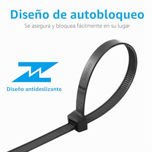 Miniatura 3 de Xingo Negro Bridas Plastico Grandes, 400mm X 9mm, 100 Piezas De Plástico Ultra Fuertes Con, 80 Kg De Resistencia A La Tracción, Resistentes A Los Rayos Uv Para Interiores Y Exteriores
