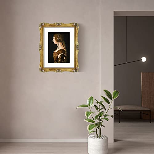 11X14 Picture Frame Antique Frame 11X14 Vintage Photo Frames 8X10 With Mat In Gold, Wall Mounting Poster Frames #TOP4