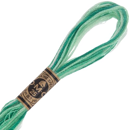 Image of Hobby Lobby DMC Cotton Embroidery Floss - 125 Variegated Green, Set of 12