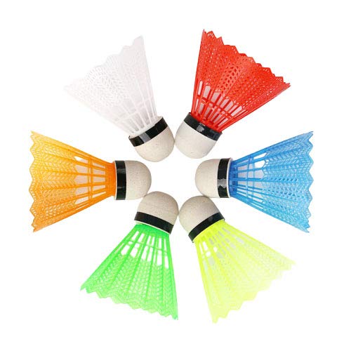 SPOCCO® Windproof Training Exercise Nylon Feather Shuttlecocks Nylon Shuttle - Multi Color (Medium Slow, 76, Pack of 6)-image-17