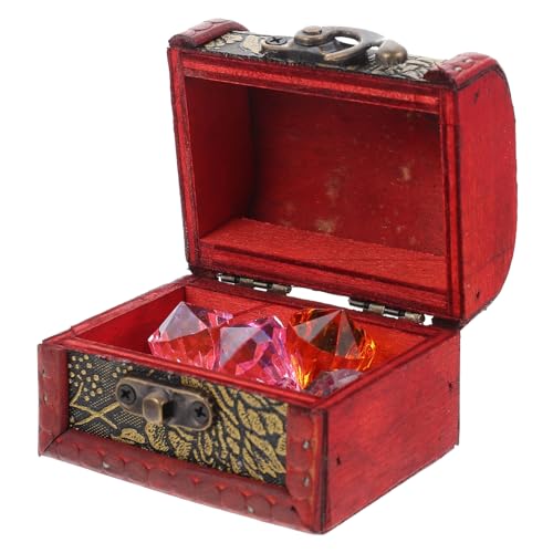 Happyyami 海賊宝箱 用アクリルジェム付き おもちゃ収納ケース キッズパーティー ハロウィン 舞台衣装用装飾 小型軽量