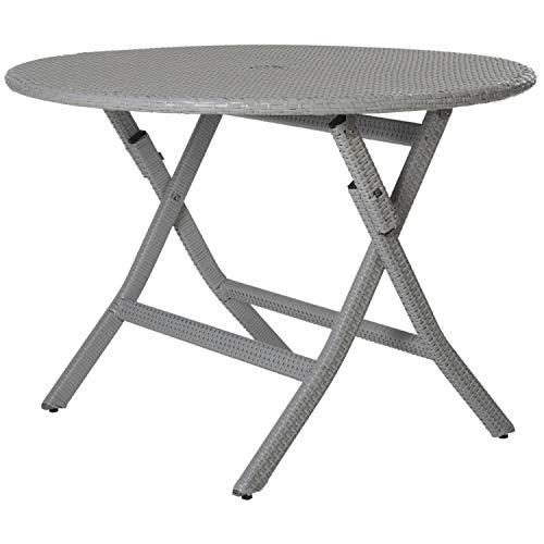 Safavieh Outdoor Collection Ellis Grey Round Folding Table #TOP30
