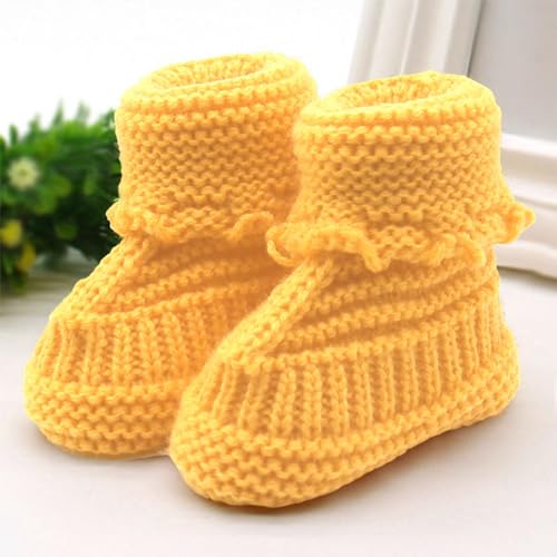 Baby Booties Newborn Infant Hand Knitting Crochet Boy and Girl Cozy Shoes Winter Warm Indoors Floor Shoes2