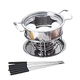 VOSAREA 10-piece Fondue Set w Electric Melting Pot Stainless Steel Cheese Fondue Kit for Parties Home Cooking