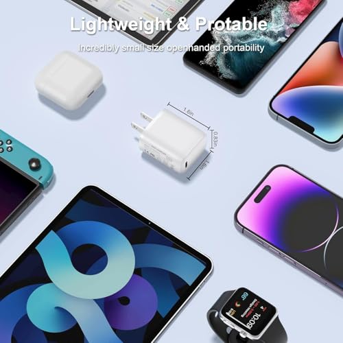 Image of [2 Pack] USB-C Wall Charger, 20W USB-C Power Adapter Replacement for Phone 17 /16 /15 /14 /13 /15 Pro /Pro Max /Plus /XS /XR /X,Galaxy, Pixel,i Pad and More