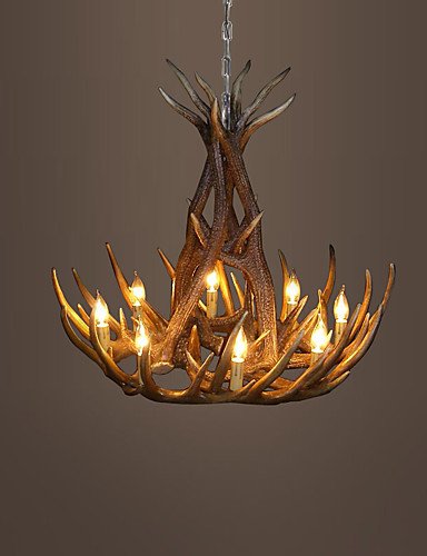 Illuminazione jiaily vintage lampadario di corna di illuminazione attrezzatura industriale Paese 8-luci adatta per soggiorno sala da pranzo Facile installazione, 220-240V