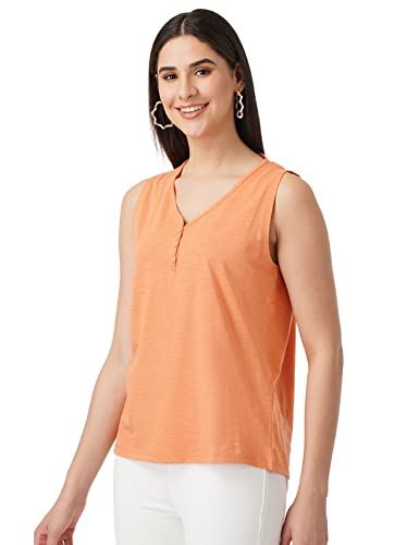 Image of FYLTR Women's 100% Cotton Sleeveless | V-Neck Regular Fit Top | Western Tops for Women