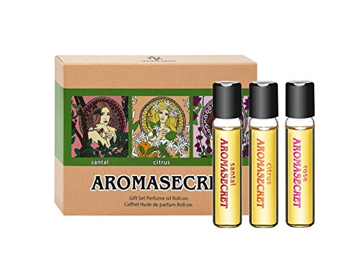 AROMASECRET Aceite de perfume para mujer 5 ml roll-on miniatura  Nueva Concepción de Perfume (GIFT SET)