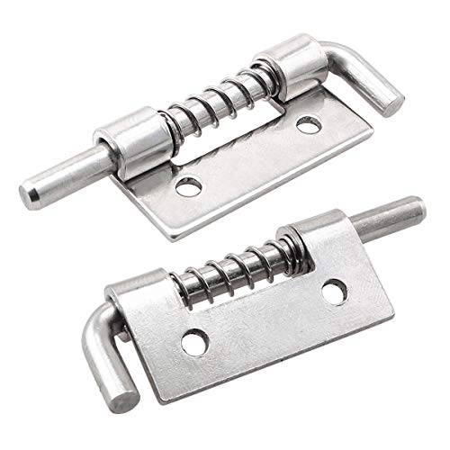 Zrm&E 4Pcs 304 Stainless Steel Flat Pin Hinge Spring Latch Movable Spring Bolt Hinge Distribution Cabinet Box Upper And Lower Door Shafts For Cabinet Door #TOP2
