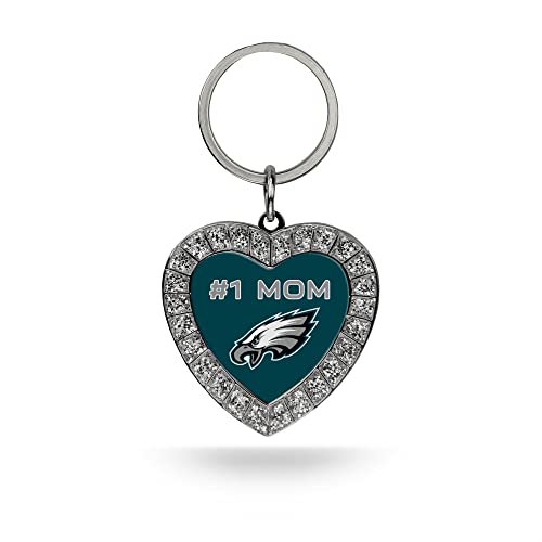 Image of Rico Industries NFL Football Rhinestone Heart Keychain - Great Accessory