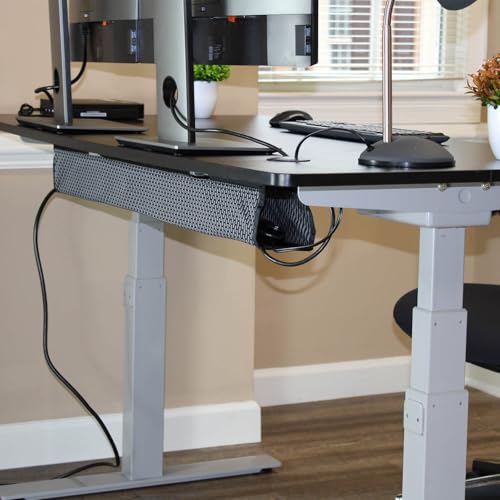 Gestionnaire de câbles en maille gris pour bureau assis-debout - 6