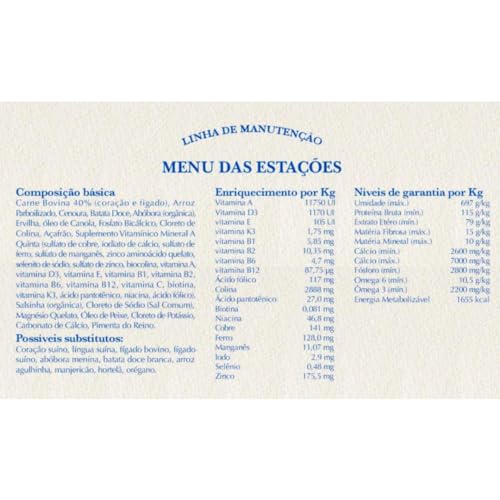 Ração Alimento Natural A Quinta para Cães - MENU DAS ESTAÇÕES - 300GR (3 PCT MENU DAS ESTAÇÕES 300gr