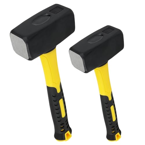 NGOSUET 2 Stück Fäustel Hammer 1500g und 2000g, Vorschlaghammer Sledge Hammer Pflasterhammer...