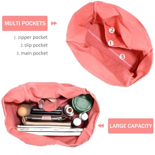 Image of Canvas Tote Bag for Women Large Hobo Shoulder Bag for Work Travel Casual Message Bag Tote Purse handbags
