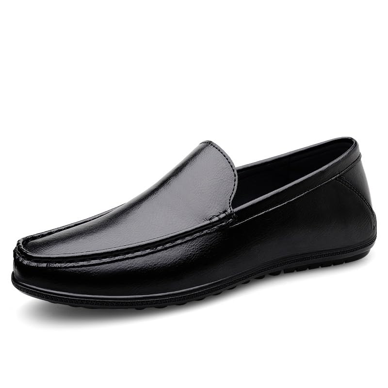 Men's Loafers Round Toe PU Leather Loafer Shoes Comfortable Flexible Slip Resistant Classic Wedding Slip-on2