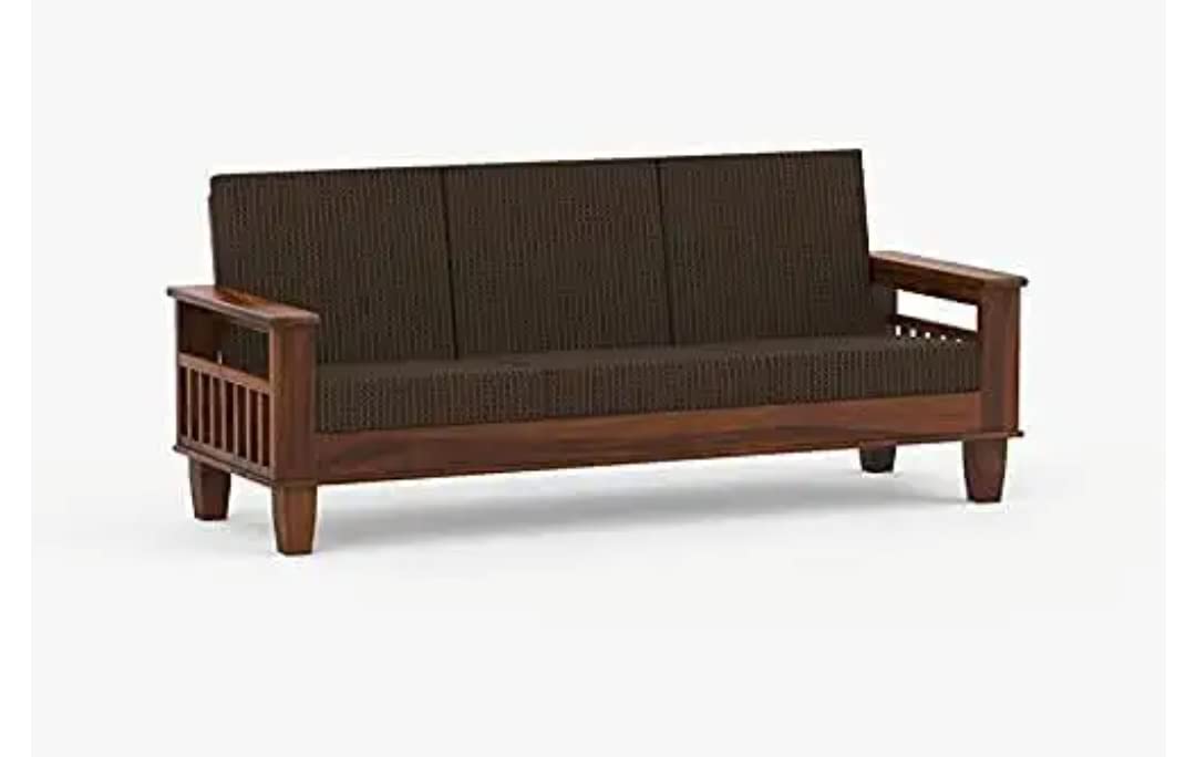 Solid Wood Sofa Set 3 Seater Furniture, Wood 3 Seater Sofa Set, Teak Wood Furniture Sofa Set 3 Seater for Home Living Room | Wooden Sofa Set, Maple Finish-image-45