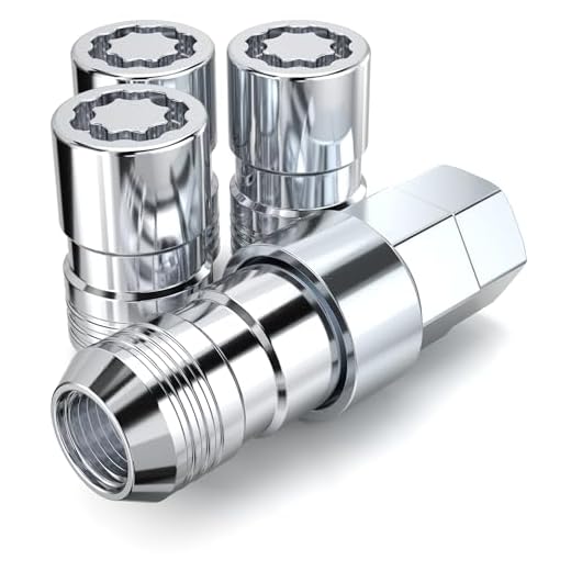 White Knight MG40910SLAM Chrome M14x1.50 Thread Size (1.64" L) Conical Seat Socket Type Wheel Locks, 4 Pack