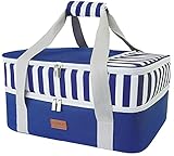 Double Insulated Casserole Carrier Bag - Casserole Dish Carrier, Hot & Cold Food Carry Bag Potluck Parties, Lasagna Holder Tote for Picnics,Beaches,Traveling or Gifts, Fits 9”x13” Baking Dish