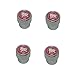 4pcs Chrome Pink Hello Kitty Logo Car Accessories Big Head Valve Cap Fit For Universal Car Model