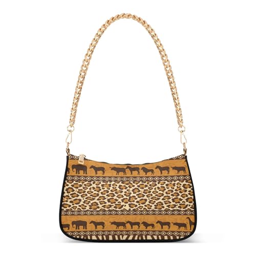 Image of Shoulder Bags for Women Animal Zebra Leopard Cheetah Tiger Print Hobo Tote Handbag Small Clutch Purse with Zipper Closure